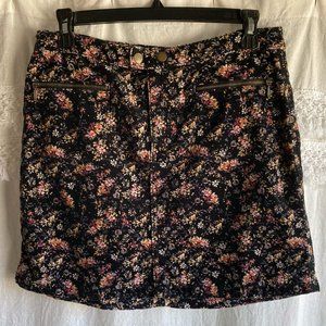 Mossimo Supply Co. 90's/Y2K Aesthetic Floral Corduroy Mini Skirt Size 4